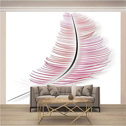 Fond D'Écran 3D Pour Adolescents Plume De Dessin Animé Rouge Mural Wall Print Decal Peintures Murales, Papiers Peints Décoratifs Home Decor Affiches Murales Amovibles Photo Murale 400 x 280 cm (LxH)