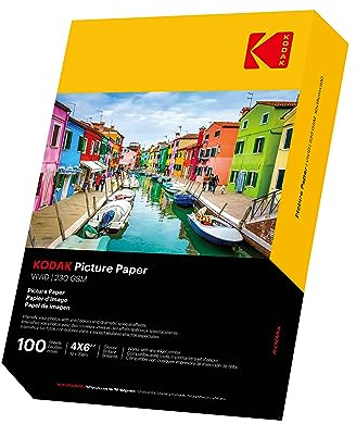 KODAK 10,2 x 15,2 cm lebendiges Fotopapier, 100 Stück, Gewicht 66 lb-230 g/m², Dicke 11,9 mm, lebendiges Farbbildpapier. Dieses Produkt ist nicht kompatibel mit KODAK DOCK Druckern**