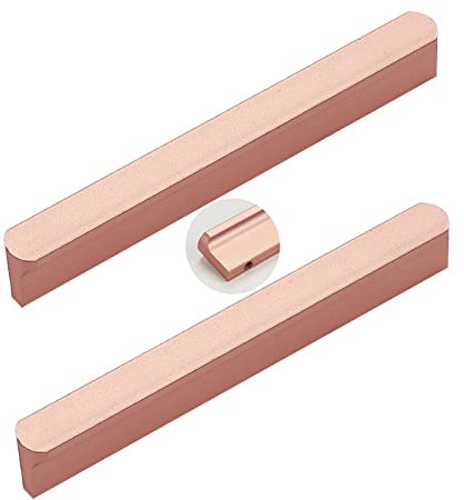 2 Stück Möbelgriffe Aluminiumlegierung Schrankgriffe Roségold Türgriff Profilgriff SchubladenKnöpfe Zugknöpfe für Schlafzimmer Küche Kleiderschrank Relinggriffe (Lochabstand 160mm)