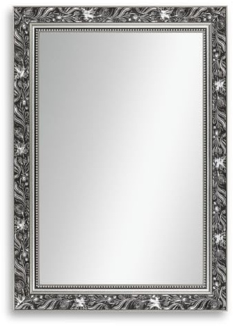 CLAMARO 'Ludwig' Antik Wandspiegel 75x100 cm mit Rahmen | Schwarz Grau Silber | Shabby Chic Vintage Barock Spiegel mit Holzrahmen | Barockspiegel inkl. Metall Aufhänger und Montagematerial