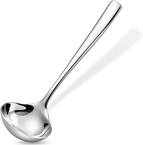 KEAWELL Louis 7.5 Inches Gravy Ladle, 18/10 Stainless Steel Mini Ladle, Dishwasher Safe (1)