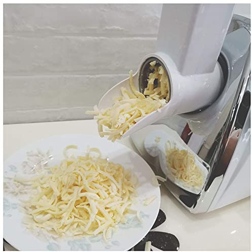 Grattugia Formaggio Professionale Tritatutto Elettrico Rotante per Formaggio, 3 Lame Girevoli in Acciaio Inossidabile, Tritatutto Rapido - 1min/500g, Ideale Come Grattugia per Patate, Affettat