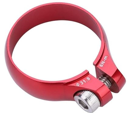 Sattelklemme Super Light Bike Bicycle Seat Post Clamp CNC Aluminiumlegierung Radsport-Sattel-Sitz-Post-Klemme for 27.2/30,8/31,6mm Fahrradstützpfahl Sattelkloben (Color : Red 31.8mm)
