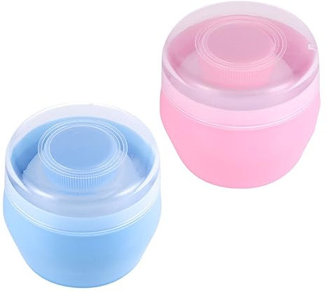 HAPINARY 2sätze Puderquastenbehälter Babypuder Aufbewahrungsbox Kompakt Leicht Mit Weicher Plüschpuderquaste Für Lose Babypuder Für Neugeborene Pflegeleicht Und Praktisch