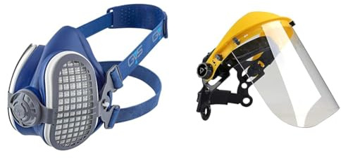 GVS Masque Elipse SPR501 avec filtres P3, M/L & OREGON - Visière de Protection Ajustable en Polycarbonate, Protection du Front et du Visage