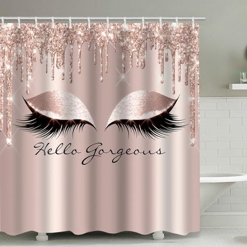 FAIRYGATE Bathtub Curtain Multifunktional Vorhang für Bad Bath Curtain Duschborhang Polyester Waschbare Duschvorhang mit 12 Duschvorhangringe B8315