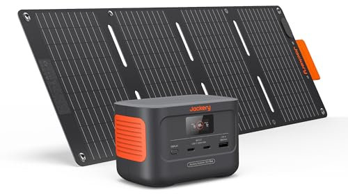 Jackery Solar Generator 100 Plus 40W Mini, 99Wh Portable power station with 40W Book-sized Solar Panel, LiFePO4 Battery 128W Output for Outdoors RV Camping Emergencies