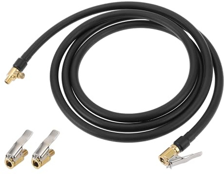 TUCKBOLD Tubo Prolunga Per Gonfiatore Pneumatici Auto Nero 1 Pezzo | Nero, Oro, Argento, Gomma, Metallo, 200 Cm, M8x0.8, 12.6mm/0.5in, 0.305inx32TPI, Per Auto, Installazione Facile