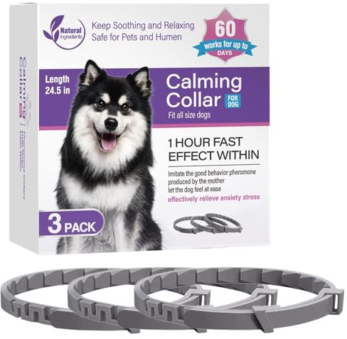 Pheromon-Halsband für Hunde, Entspannungshalsbänder | Lindert schlechtes Verhalten, hält 60 Tage, beruhigendes Hundehalsband für alle kleinen, mittleren und großen Hunde