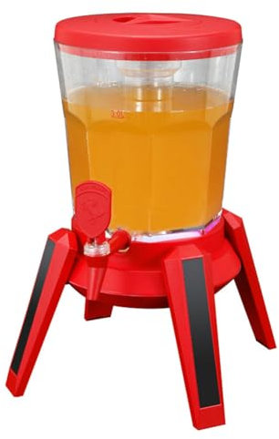 ZbOLi Dispensador de Bebidas Torre de Cerveza, Dispensador de Bebidas con Tubo de Hielo Extraíble de 3L con Grifo, Torre de Cerveza de Mesa con Tubo de Hielo Extraíble y Luz LED, Recargable por Red