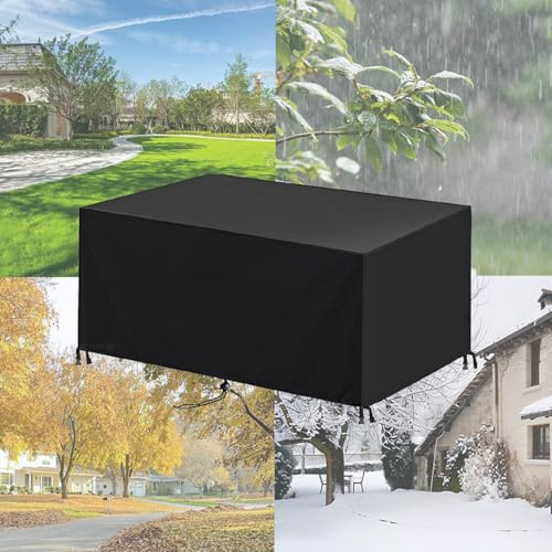 Housse Protection Salon De Jardin 215x125cm Housse Table De Jardin 600d Oxford Tissu Protection Pour Tous Les Temps,Anti-UV Bâche Table Jardin,Housse Pour Salon De Jardin Exterieur 215x125x94cm