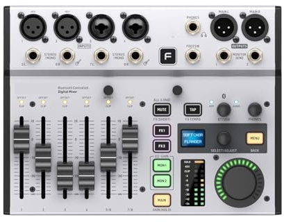 8-Input Digital Mixer With Bluetooth Mixer Audio Processor And App Control 2 FX Processors And USB/Audio Interface Audio