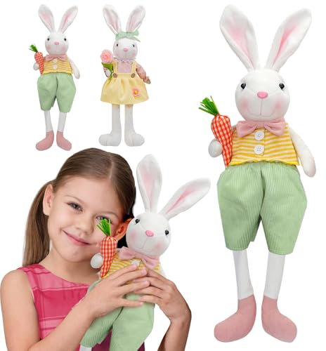 ACTOYS Peluche Lapin, Peluche Mignonne, Lapin Peluche Grande Oreilles, Lapin en Peluche Tout Doux, Jouet en Peluche de Lapin, Peluche Lapin de Pâques, Noël, Anniversaire, Cadeaux pour Enfants (Radis)