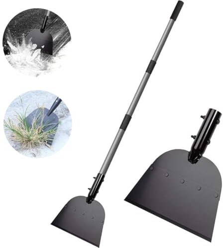 Michear trädgårdsverktyg ogrässpade med justerbart handtag, multifunktionellt utomhus rengöring snöborttagningsverktyg, kraftig spade skrapa