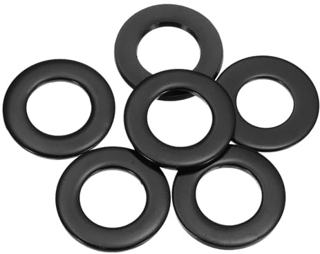 sourcing map 6 rondelle piatte M20 ID x 37 mm OD, rondelle piatte in acciaio inossidabile 304, anelli di tenuta in zinco nero, per viti e bulloni