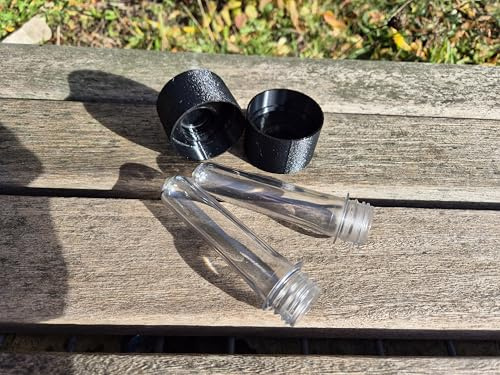 Generisch Geocaching Versteck Kappe Wasserschilderpfosten (51 mm) – asymmetrisch, passgenau & wasserdicht, inklusive Dichtungsringe & Petlinge (Schwarz)