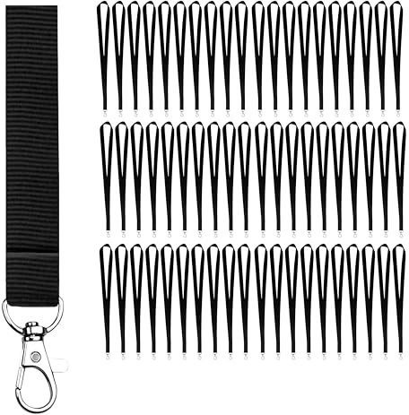 Schlüsselbänder zum Umhängen aus Polyester 46 x 2 cm mit Metallhaken | Lanyard Schlüsselband mit 4 cm Metallhaken als Ausweishalter für Schlüssel, USB-Sticks und Zugangskarten im Job und Alltag