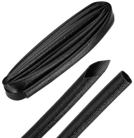 QUARKZMAN 10Ft Guaina Intrecciata Per Cavi, 10Mm / 0.4 ID 200C Alta Temperatura 1500V Protettore Per Cavi In Fibre Di Vetro Organizzatore Gestione Fili Per Motore Rigo