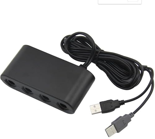 SOMOAAI Controller Adapter Compatible with Nintendo Wii U, Switch & PC – 4-Port, Turbo Button, ABS Housing for Retro Gaming