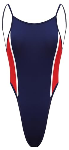 Aiihoo Sling Shot baddräkt för kvinnor, anime kawaii bodysuit ihålig, negligé, cosplay, baddräkt, babydoll, nattkläder, slinga, mikro-string rave, Typ B blå, one size