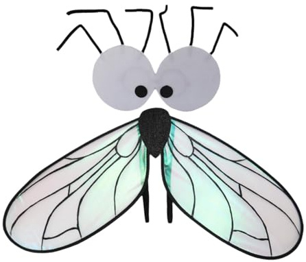 ChicLitonor Fly Wing Traje Óptica de Poliéster para Participar en Halloween Cosplay Decoración Adecuado para Familiar Celebraciones, Negro