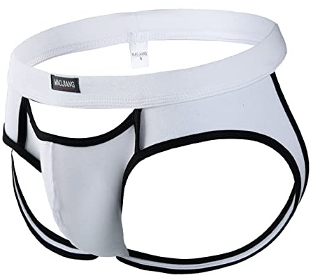 Generisk jockstrap för män, atletisk supporter för män, sexig jockstrap herrunderkläder, underkläder, män, onepiece, Vit, L