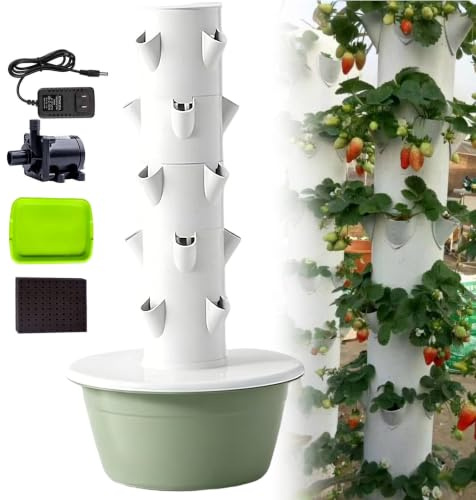 QITUJOUR Kit Completo hidropónico: Todo lo Necesario para tu huerto | Kit 'todo incluido' (redes, bomba, timer). Listo para sembrar.(Black,7 layer with Grow Light)