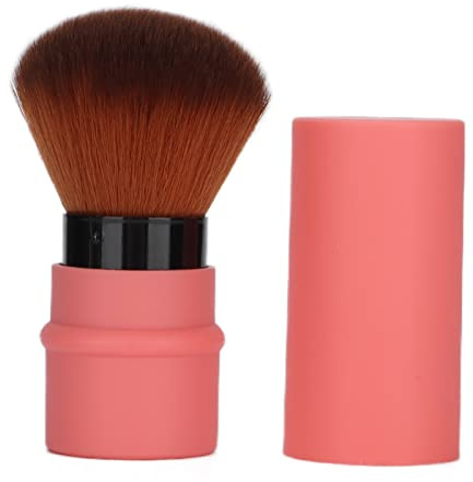 Brrnoo Mjuk Fluffig Puderborste med ABS-handtag för Rouge Bronzer, Portabel Makeupborste för Precis Applicering, Vinklad Ansiktsborste för Resor