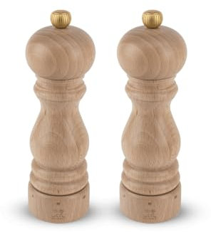 Peugeot - Paris u’Select Salt and Pepper Mill Set - Adjustable Grinders - Beechwood, Natural, 18 cm