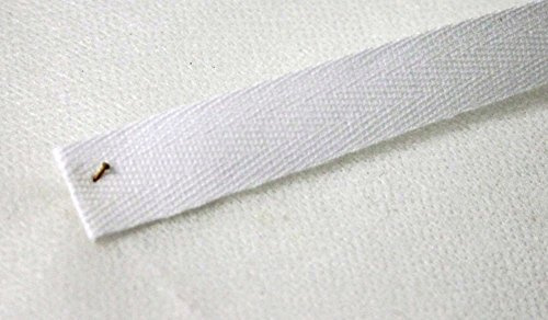Telliswelt 1 Meter Deutsches Qualitäts Nahtband Köperband stabil 100% Baumwolle 20 mm breit weiß