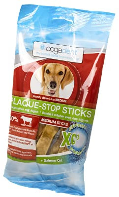 bogar, Bogadent Plaque-Stop Sticks, Zahnpflege für Hunde, Hundezubehör für mittelgroße Hunde, Dental Sticks Hund, Hundesnack mit Algen, Fisch, Fleisch, Früchten und Mineralien, 100 g