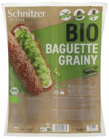 Schnitzer Pan Baguette Semillas Grainy S/g Schnitzer 320 G