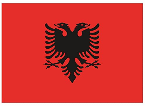 Samunshi® Albanien Flagge Aufkleber Autoaufkleber in den Nationalfarben - 8x5,6cm