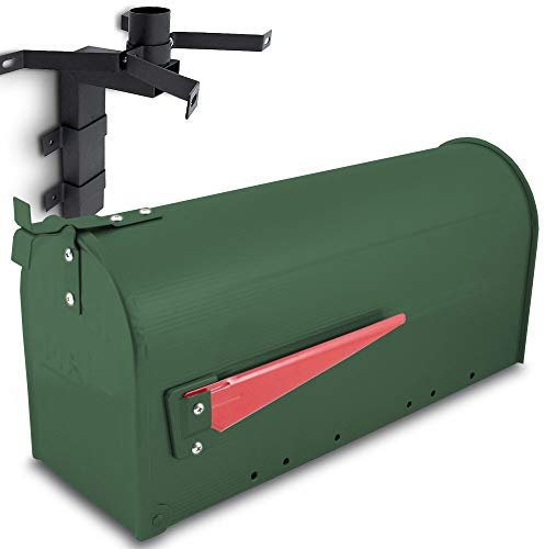US Mailbox Amerikanischer Briefkasten Standbriefkasten Wandbriefkasten Letterbox Grün Inclusive Wandhalter