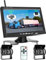 1080P HD Kabelloses Rückfahrkamera-Set, 7-Zoll-LCD-Monitor mit 2 Rückfahrkameras für Anhänger, Wohnmobil, LKW, Auto, Bus, DIY-Führungslinien, IP68 wasserdicht, Nachtsicht, BSD, 12 V-36 V