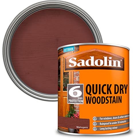 Sadolin Quick Drying Woodstain 1 litre Std Colour - Mahogany