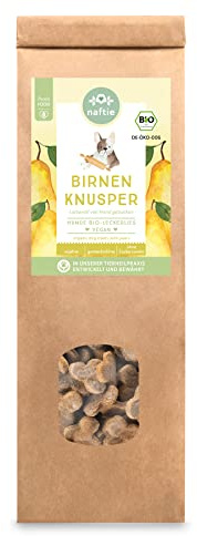 naftie Bio Birnen Knusper Hundekekse Leckerli vegan - 150g | purinarm, handgebacken, Dinkelvollkornmehl, nur für artige Hunde