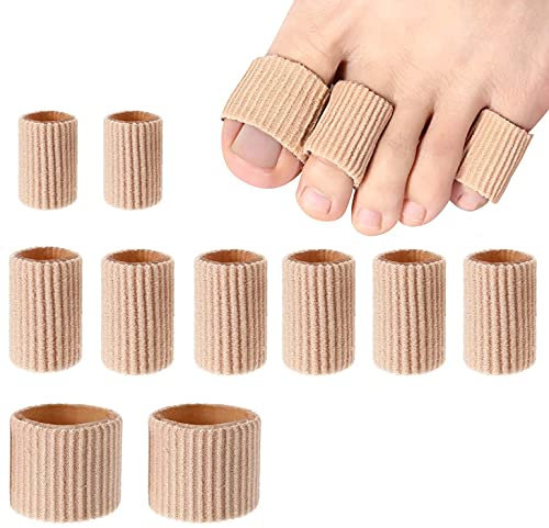 10 Stück Silikon Zehenschutz Toe Cushion Tube Schlauchbandage Soft Gel Fingerschutz Zehenkappen Pad für Corns Remover, Callus Kissen, Bunion, Schwielen, 3 Größe
