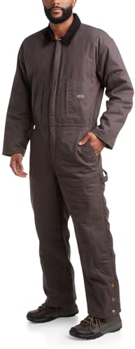 Bass Creek Outfitters Mens Coveralls - Water Resistant Long Sleeve Work Wear Jump Suit Insulated Coveralls for Men, Size Large, Charcoal