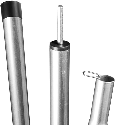 3X Stahl Zeltstange Vorzeltstange Spitze Teleskopstange 140-200cm