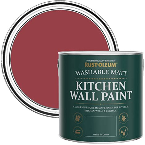 Rust-Oleum Red Washable Kitchen Wall Paint in Matt Finish - Soho 2.5L