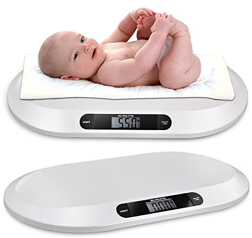 Baby Scales 20 kg / 44 lbs Electronic Digital Baby Scales 20 kg Baby Scales Digital Display Children's Scales Weight Baby Scales kg/lb/stone, 55 cm x 32 cm x 2.7 cm Precise Scales