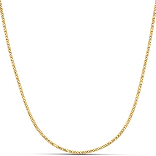Amazon Essentials 14K Gold Plated Fine Curb Chain 24, Yellow 14K Gold