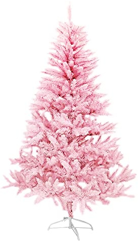 TIENDA EURASIA - Arbol de Navidad Rosa, Decoracion Navideña Original con Arbol de Navidad Rosa, Arbol de Plastico (150 cm)