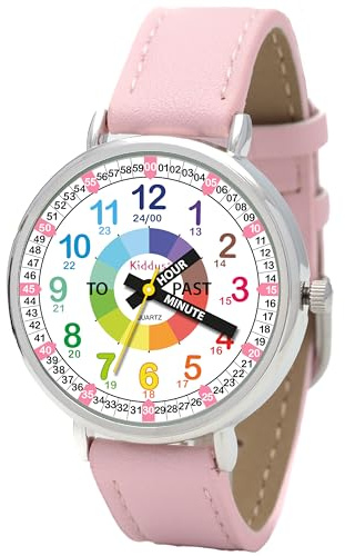Kiddus Educational Watches for Girls. Children Watch to Learn Time. Analogue First Watch for Kids from 5 Years Old. Time Teacher Exercices Included