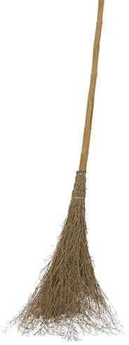 Virsus Scopa in legno di Bamboo, con manico lungo 142 cm, 18 rami, setole naturali, per pulizia giardino, strade, operatori ecologici -1031