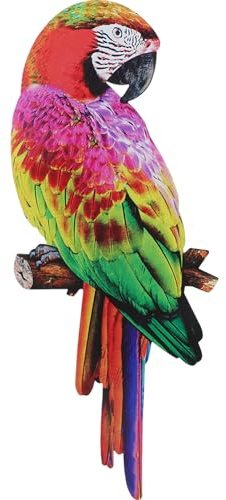Didiseaon Metal Parrot Bird Wall Art: Iron Tropical Macaw Hanging Ornament Sculpture for Home Kitchen Garden Outdoor Patio Backyard Crafts Decoration Nature Vibe, 2 PCS