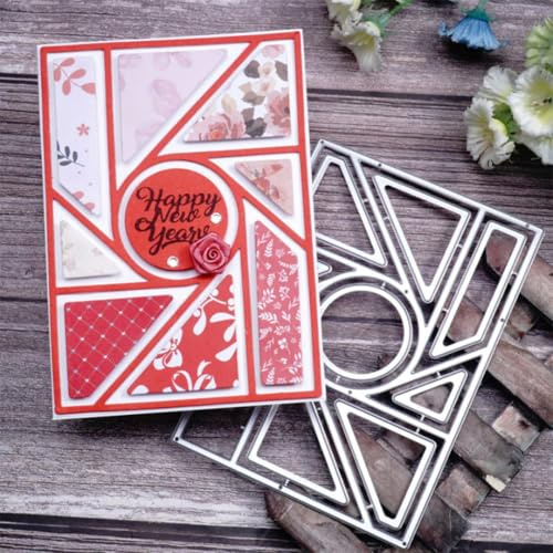 Ammsochy Cutting Dies 3D Background Frame Metal Stencils Scrapbooking Tools DIY Craft Carbon Steel Embossing Template for Paper Card Making Album Arts Supplies ()
