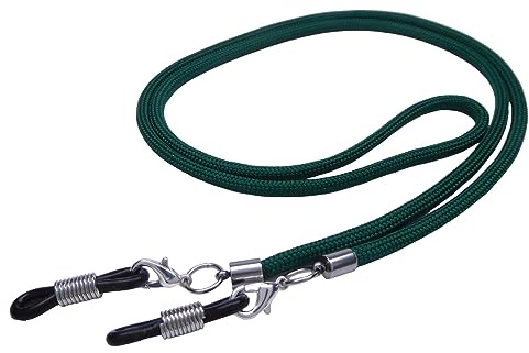 Hawhy Handgemachtes Brillenband aus Paracord für Lesebrillen und Sonnenbrillen, Grün - Inkl. 4 Ersatz Brillenschlaufen
