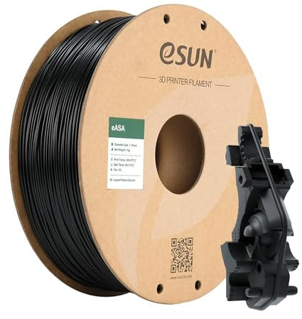 eSUN ASA Filament 1.75mm, Wetterfestes 3D Drucker Filament für Funktionsbauteile im Außenbereich, 1KG Spule 3D Druck Filament für 3D Drucker, Schwarz